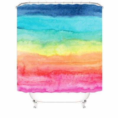 Watercolor Rainbow Shower Curtains for Bathroom Waterproof Fabric Bath Curtain Durable Soft Stylish Bathroom Decor 72x72 Inch