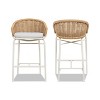 PAGED Outdoor Dining Chairs Set of 2 Aluminum Frame Outdoor Chair with Barrel Back Design and Rope Weaving for Poolside, Balcony, Lawn - 3 of 4