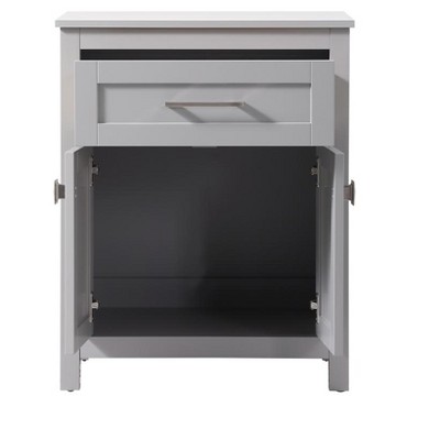 Gray MDF Bathroom Storage Cabinet with Brushed Nickel Hardware