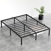 Bed Frame Heavy Duty Mattress Foundation, Easy Assembly, No Box Spring Needed, Platform Bed for Bedroom, Apartment, Black, Metal - 3 of 4