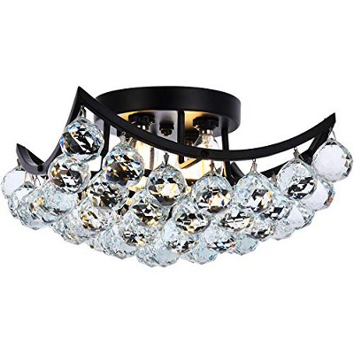 Elegant Lighting Corona 12 inch black flush mount