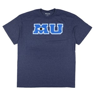 Seven Times Six Disney Monsters University T-Shirt Men's MU Logo Design Graphic Tee Blue - 1 of 3