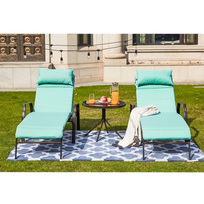 3pc Outdoor Metal Chaise Lounge Set - Patio Festival
