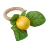 Saro Lifestyle 4pk Plastic Lemon Design Napkin Ring Holders Yellow - 2 of 4