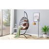 Gulches Indoor Outdoor Egg Swing Chair with Stand - Gray Wicker, Cushion & Cover, Foldable for Patio/Bedroom - 3 of 4