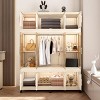 INFURNIC Armoires Portable Wardrobe Closet with Magnetic Doors and Hanging Rod for Easy Storage, White, 48.03"*17.72"*62.2" - 4 of 4