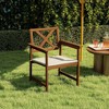 HOMLUX 2-Pack Outdoor Patio Accent Chairs Arm Chair with Cushion, X Back, Teak Oil - 3 of 4