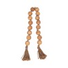 Sagebrook Home Wooden Bead Garland - Contemporary Rustic Natural Brown Mango Wood Home Decor Beaded Accent - 2 of 4