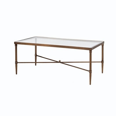 NicBex Modern 44" Rectangle Coffee Table with Tempered Glass Top for Living Room and Bedroom, Clear