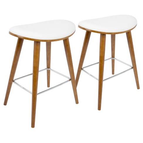 White saddle stool counter height hot sale