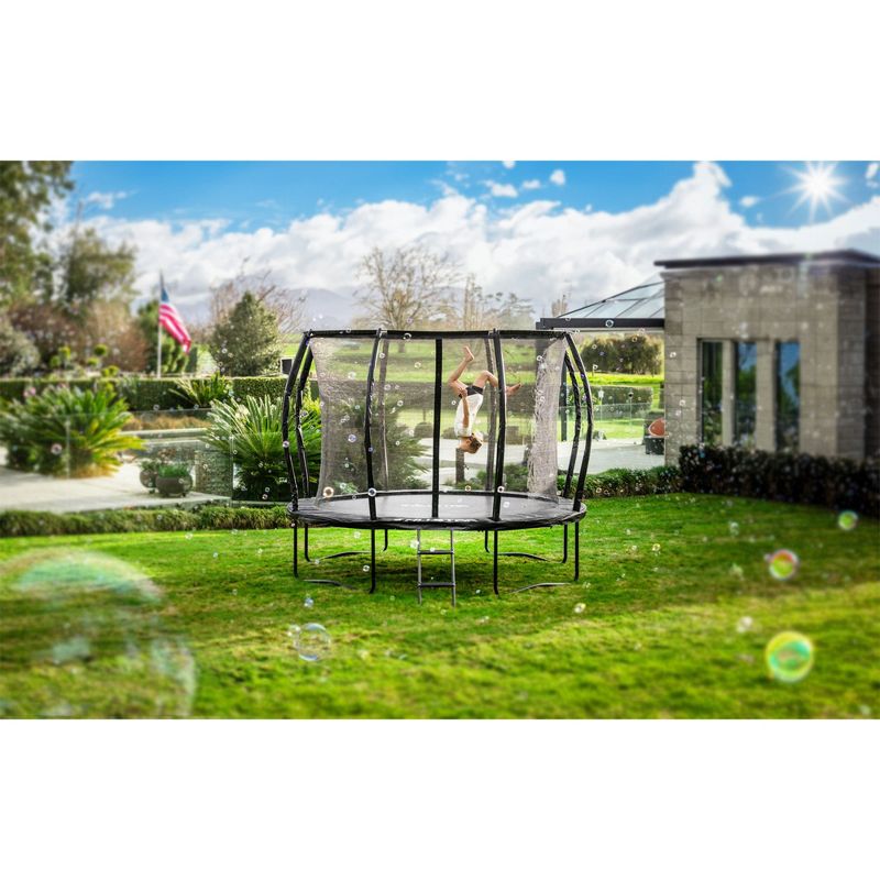 ALLSTAR 10 Ft Round Trampoline for Kids Outdoor Backyard Play Equipment Playset with Net Safety Enclosure and Ladder, 5 of 9