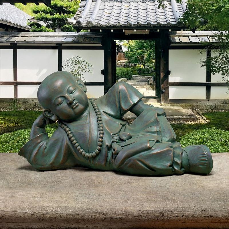 Design Toscano Resting Serene Baby Buddha Garden Statue, 1 of 8