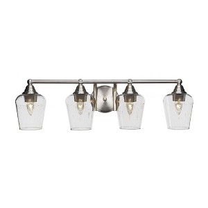 Toltec Lighting Paramount 4 - Light Vanity in  Brushed Nickel with 5" Clear Bubble Shade - 1 of 1