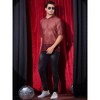 INSPIRE CHIC Men's Sheer Mesh Short Sleeves Hoodie T-Shirts - 2 of 4