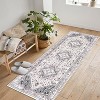 Vintage Oriental Distressed Runner Rug Washable Runner Rug for Kitchen Stain Resistant Throw Carpet with Non-Slip Backing Low Pile Floor - 2 of 4