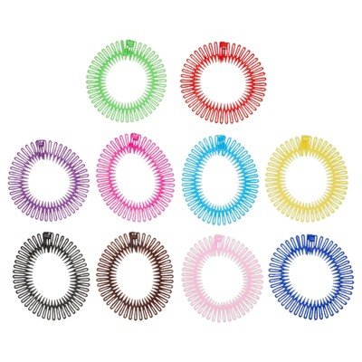 Glamlily 20 Pack Zig Zag Circle Headbands with Teeth for Women (10 Colors)