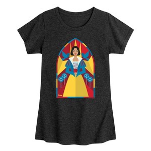 Girls' - Snow White - Stained Glass Fitted Short Sleeve Graphic T-Shirt - 1 of 4