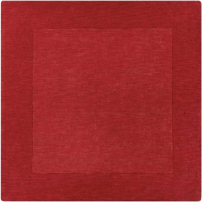 Hauteloom Bordered Solid Red Wool Rug