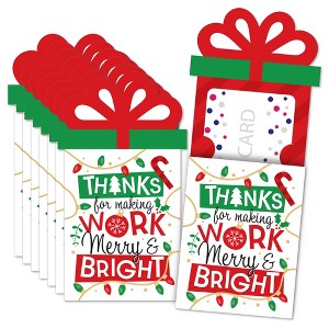 Big Dot of Happiness Co-Worker Appreciation - Christmas Thank You Employee Staff Money and Gift Card Sleeves - Nifty Gifty Card Holders - Set of 8 - 1 of 4