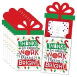 Big Dot of Happiness Co-Worker Appreciation - Christmas Thank You Employee Staff Money and Gift Card Sleeves - Nifty Gifty Card Holders - Set of 8