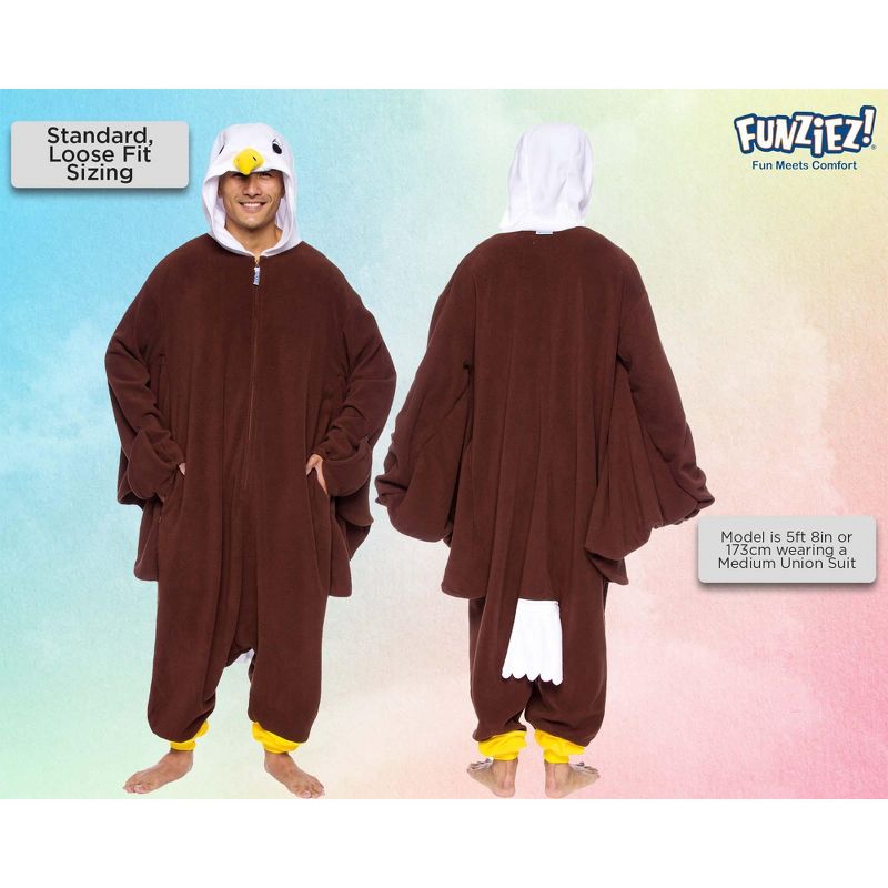 FUNZIEZ! - Eagle Adult Unisex Novelty Union Suit Costume for Halloween, 3 of 6