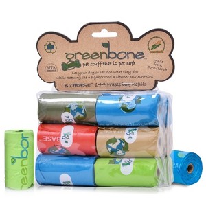 Greenbone BioBase Unscented Cornstarch Odor and Leak Proof Dog Poop Waste Disposable Bags - 1 of 4