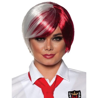 Underwraps Short Bob One Size Adult Costume Crunchyroll Anime Wig | White & Red