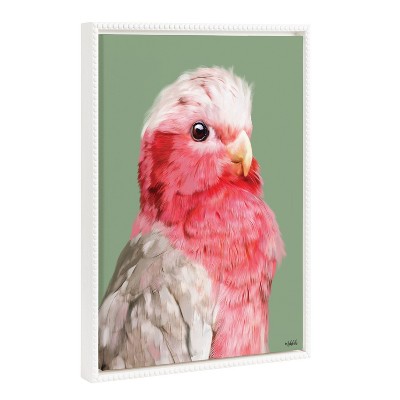 18"x24" Sylvie Beaded Regal Galah Framed Canvas by Inkheart Designs White - Kate & Laurel All Things Decor