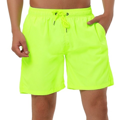 Мужские шорты Lars Amadeus Solid Beach Shorts Drawstring Surfing Mesh Lining Swimwear Board Shorts Yellow 32, цвет: Жёлтый