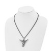 Black Bow Jewelry Men's Stainless Steel Antiqued XL Steer Skull Necklace, 20 Inch - 2 of 4