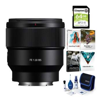 Sony FE 85mm f/1.8 Prime E-Mount Lens with Software Suite and Accessory Bundle
