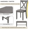 VYNXARIA 6-Piece Kitchen Dining Table Set Wooden Rectangular Dining Table, 4 Fabric Chairs and Bench Family Furniture (Gray) - 4 of 4