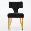 PAGED Modern Dining Chairs Set of 2, Living Room Chair with T-shaped Back and Wood Legs, Linen Accent Chair for Dining Room, Kitchen - 3 of 4