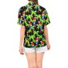 HAPPY BAY Women's Button Down Summer Beach Party Colorful Shirt Hawaiian Short Sleeve Vacation Button Up Dress Shirts Colorful for Women - 3 of 4