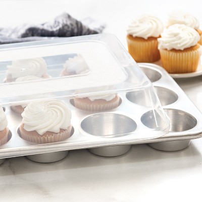 Mini Non-Stick Aluminum 12-Cup Muffin Pan with High-Domed Lid