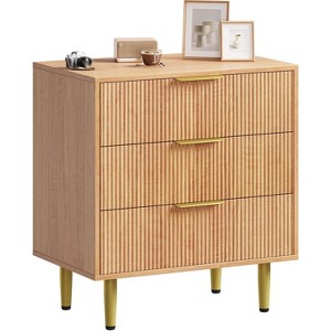 TackView Fluted Dresser with Drawers - Wooden Chest with Metal Handle & Feet for Bedroom, Living Room & Hallway - 1 of 4