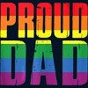 Adult Design By Humans Rainbow Pride Proud Dad By Luckyst Pullover Hoodie - Navy - 2X Large - 2 of 2