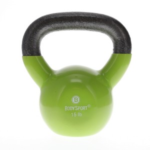 BodySport Cast Iron Vinyl Coated Kettlebells – Kettlebell for Weight Lifting – Strength Training - 1 of 4