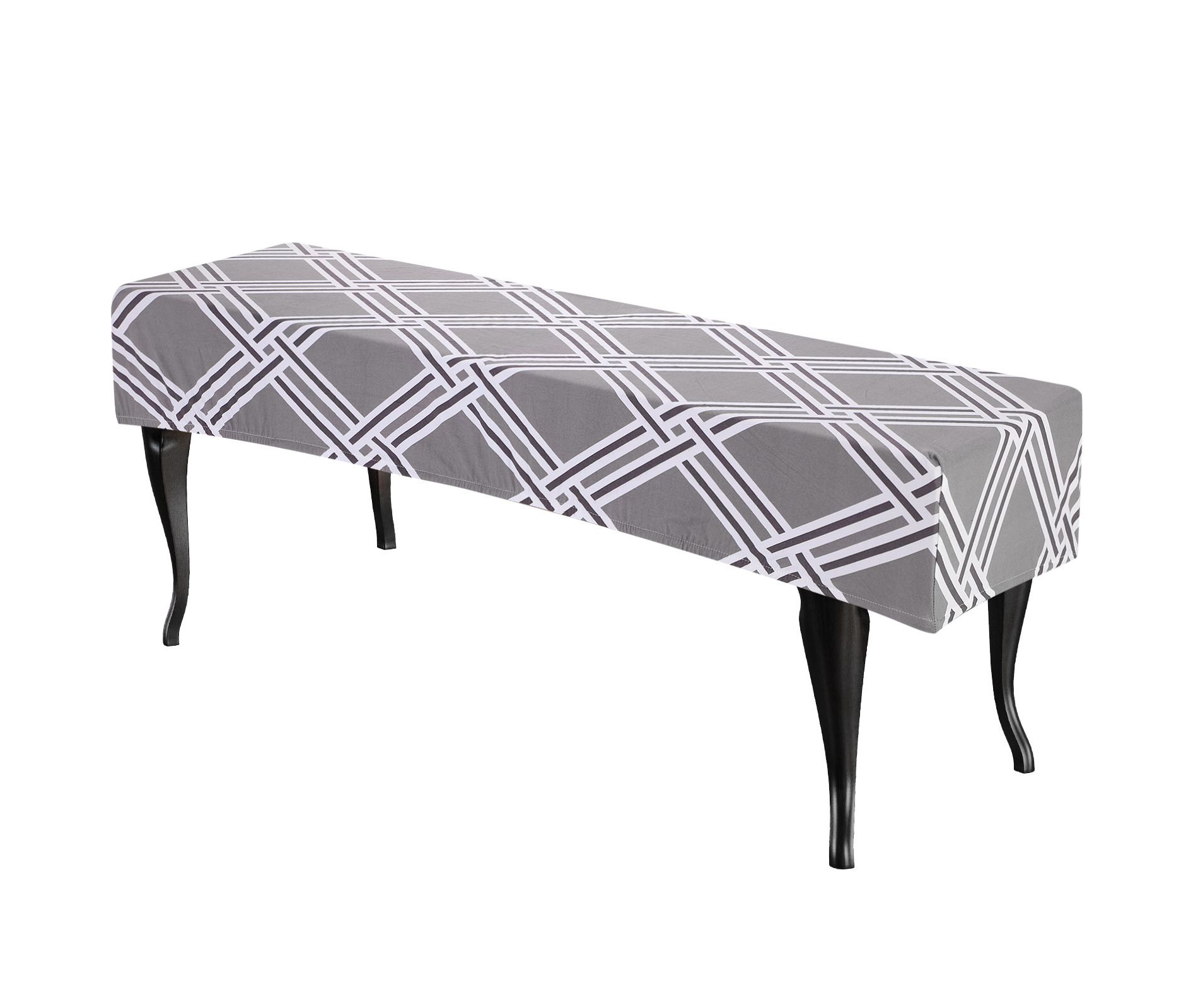 Unique Bargains Stretch Anti-Dust Protecting Washable Dining Chair Slipcovers for 42" - 54" Bench Brown Gray