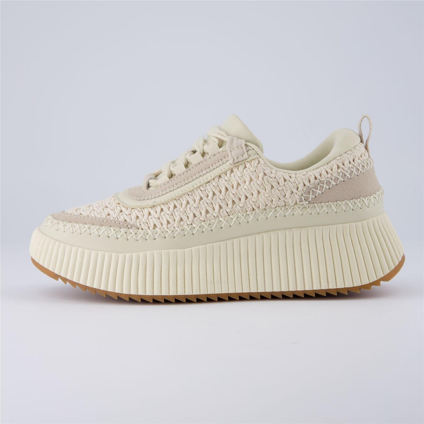 Женские кроссовки CUSHIONAIRE Loop Lace up Woven Platform Sneaker +Comfort Foam, Beige, цвет: Бежевый — фото 2