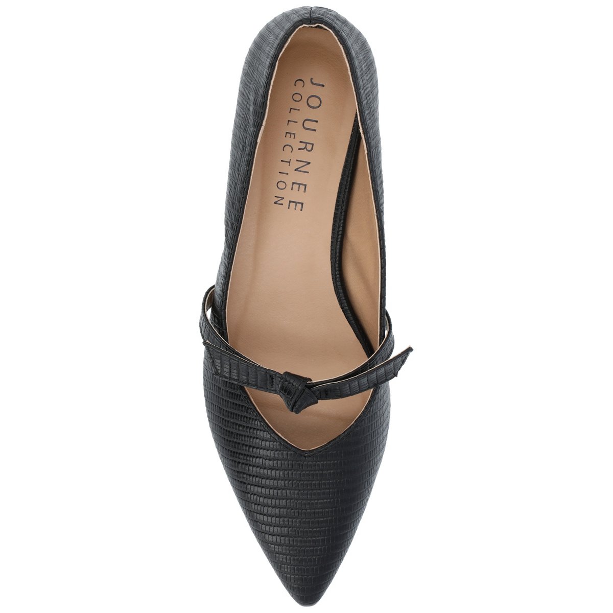 Обувь Journee Collection Women's Cait Textured Material Slip On Mary Jane Flats Black 9.5 — фото 4