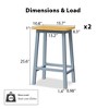 NicBex Set of 2 Bar Stools for Kitchen Island,25.6" Tall Counter Bar Stools with Wood Frame,Bar Chairs for Dining Rooms,Kitchens,Islands - 3 of 4