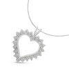 Haus of Brilliance Silver 1/4 Cttw Miracle Set Diamond Open Heart Pendant Necklace - 3 of 4