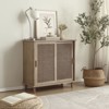 HOMLUX Rattan Buffet Sideboard Kitchen Cupboard Coffee Bar Cabinet w/Shelf & Sliding Door - 4 of 4