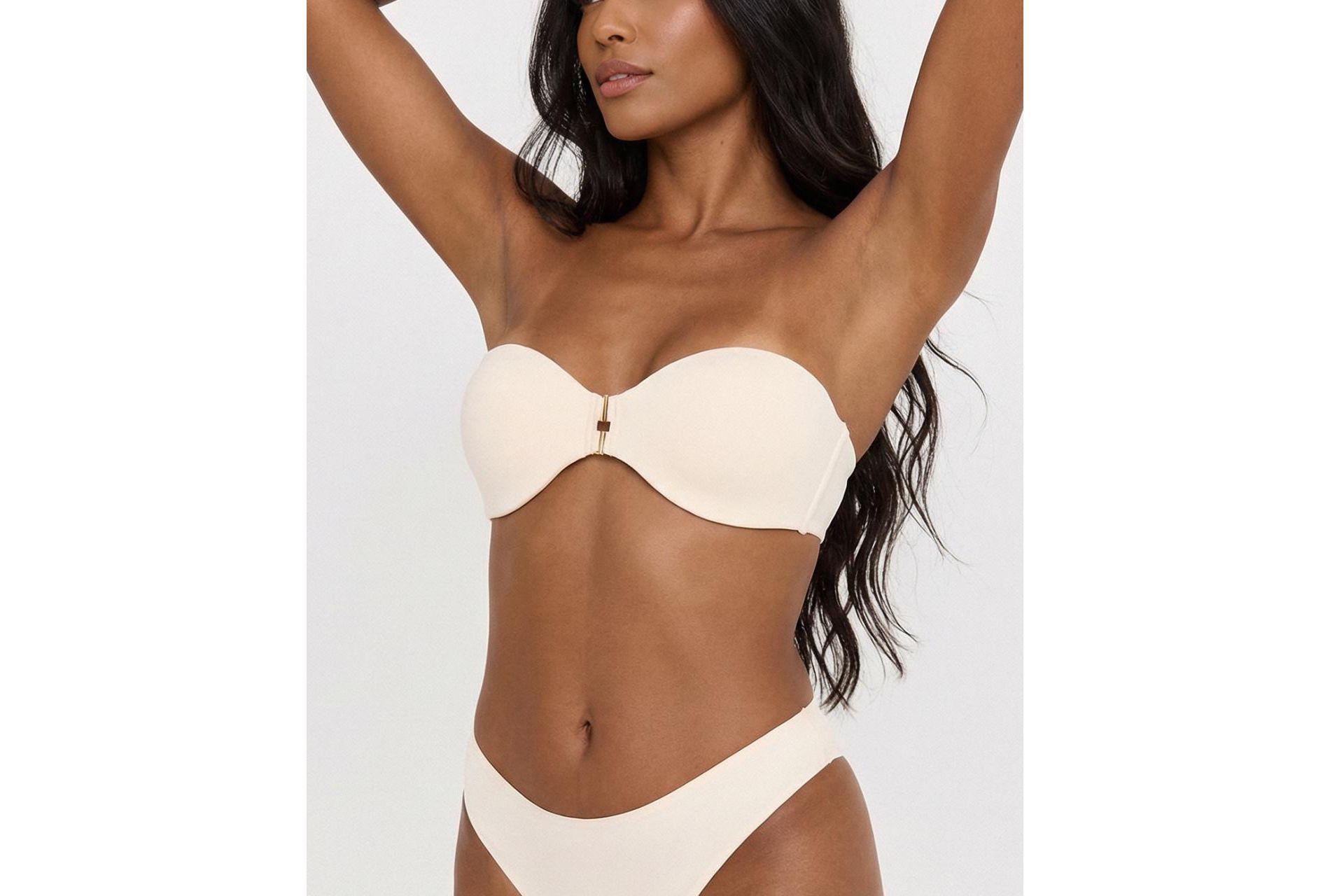 Wherewithal Women's EveryWhere Front Closure Strapless Bra Off-White 3/11