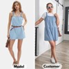EXLURA Women's Summer Casual Denim Rompers Ruffle Strap Shorts Jean Short Jumpsuit with Pockets - 2 of 4