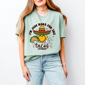 S.W.Smiley Here For The Tacos Smiley - Womens Short Sleeve Tee - 1 of 3