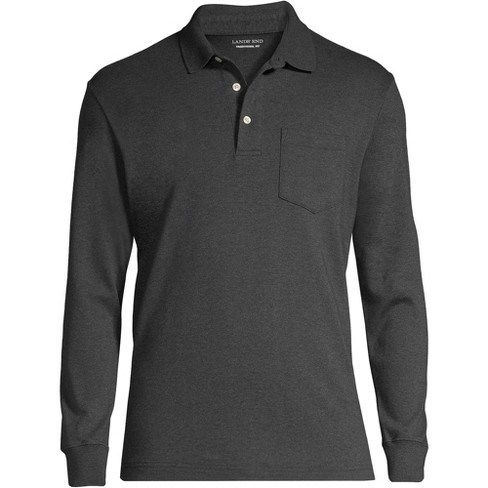 Lands' End Men's Tall Long Sleeve Super Soft Supima Polo Shirt With ...