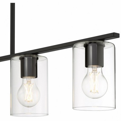 Matte Black Glass LED Globe Island Pendant Light