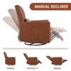 Nursery Swivel Rocking Recliner Chair, PU Leather Upholstered Glider Recliner with Lumber Pillow & High Backrest, Reclining Chair for Bedroom - 4 of 4